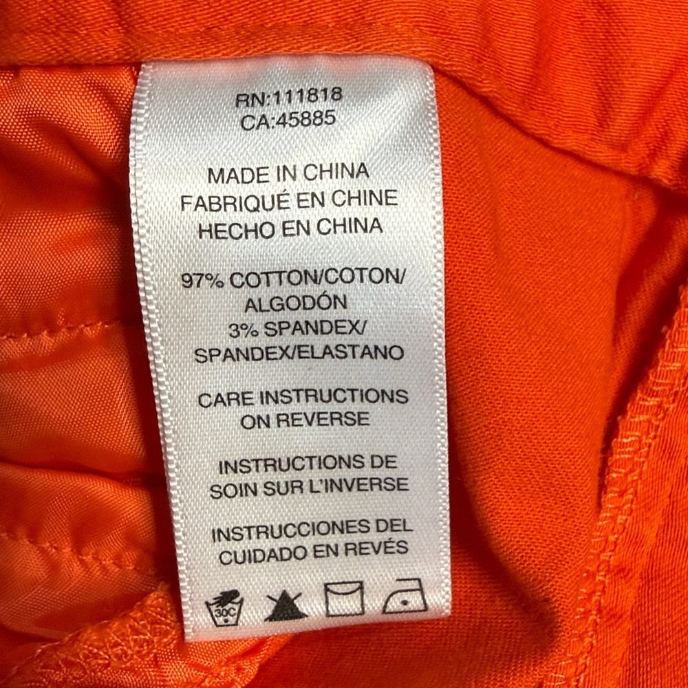 Michael Kors Bright Orange Zip-Pocket Tailored Shorts - Picture 5 of 5